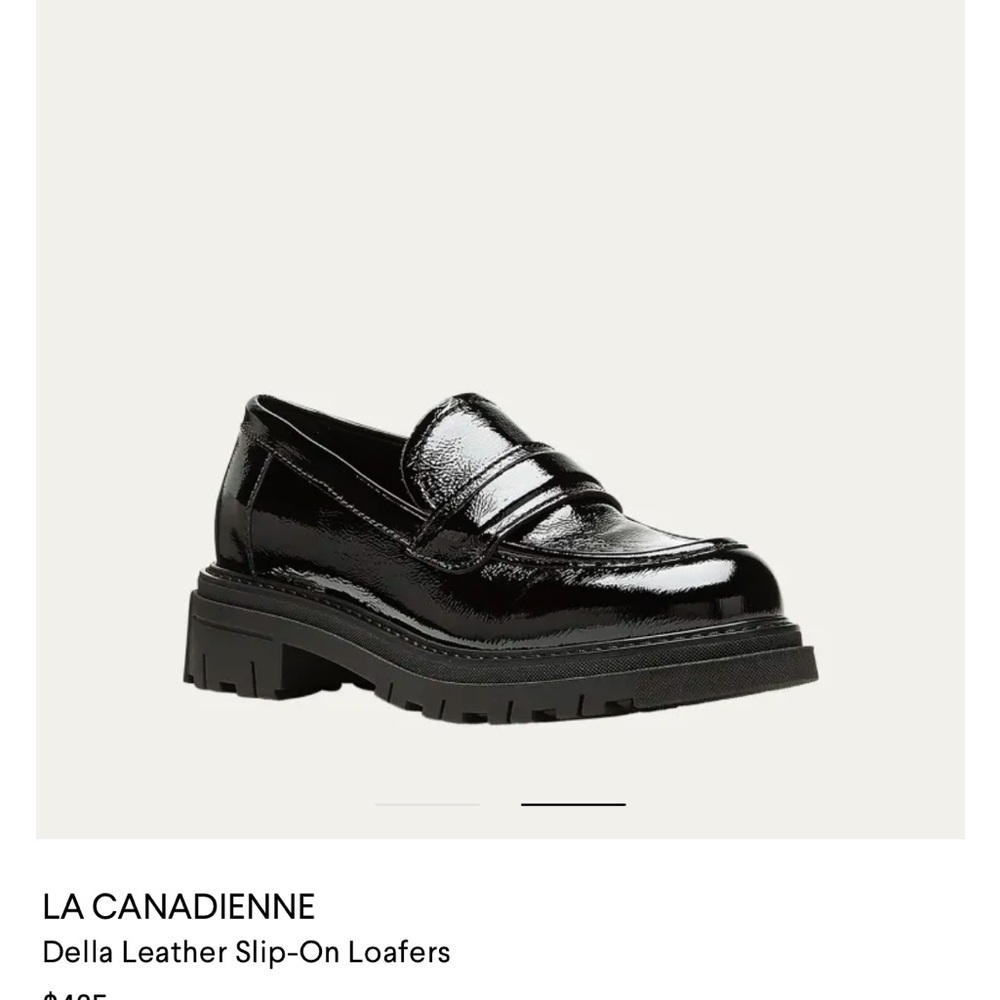 La Canadienne Black Leather Della Loafers